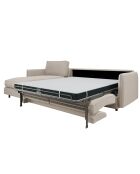 Canapé convertible d'angle gauche matelas Isaka tissu tramé beige - 268x166x90 cm