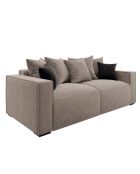 Canapé convertible Octav velours taupe - 225x100x69 cm