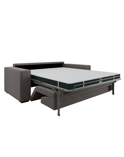 Canapé convertible Octav velours gris graphite - 225x100x69 cm