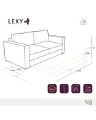 Canapé convertible Lexy velours moutarde - 226x100x85 cm