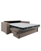 Canapé convertible Lexy velours taupe - 226x100x85 cm