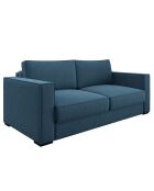 Canapé convertible Lexy tissu tramé bleu gris - 226x100x85 cm