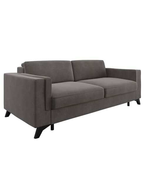 Canapé convertible Tova velours gris graphite - 230x105x80 cm