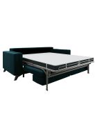 Canapé convertible Tova velours bleu paon - 230x105x80 cm