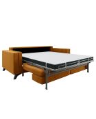 Canapé convertible Tova velours moutarde - 230x105x80 cm