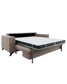 Canapé convertible Tova velours taupe - 230x105x80 cm