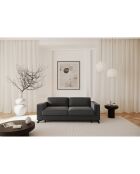 Canapé convertible Tova tissu tramé gris anthracite - 230x105x80 cm