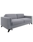 Canapé convertible Tova tissu tramé gris béton - 230x105x80 cm