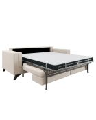 Canapé convertible Tova tissu tramé crème - 230x105x80 cm