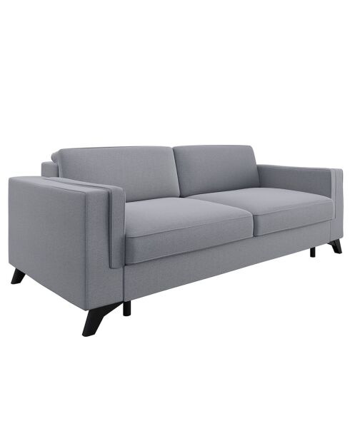 Canapé convertible Tova tissu tramé gris béton - 210x105x80 cm