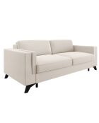 Canapé convertible Tova tissu tramé crème - 210x105x80 cm