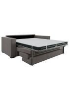 Canapé convertible Lexy velours gris graphite - 206x100x85 cm