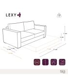 Canapé convertible Lexy tissu tramé beige - 206x100x85 cm