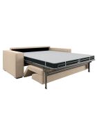 Canapé convertible Octav velours beige - 205x100x69 cm