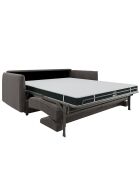 Canapé convertible Isaka velours gris graphite - 202x100x90 cm