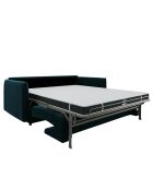 Canapé convertible Isaka velours bleu paon - 202x100x90 cm