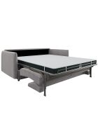 Canapé convertible Isaka velours gris clair - 202x100x90 cm