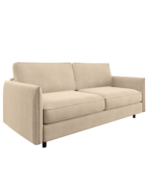 Sofá cama Isaka de terciopelo crema - 202x100x90 cm