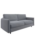 Canapé convertible Isaka tissu tramé gris clair - 202x100x90 cm