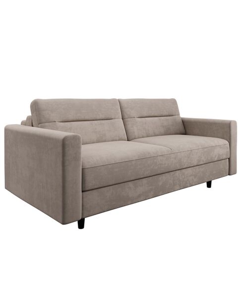 Lana Schlafsofa aus taupebeigem Samt - 202x100x90 cm