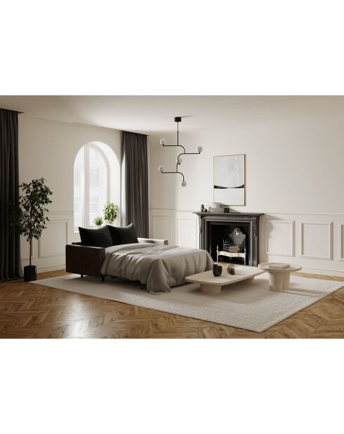 Lana Schlafsofa aus anthrazitgrauem Samt - 202x100x90 cm