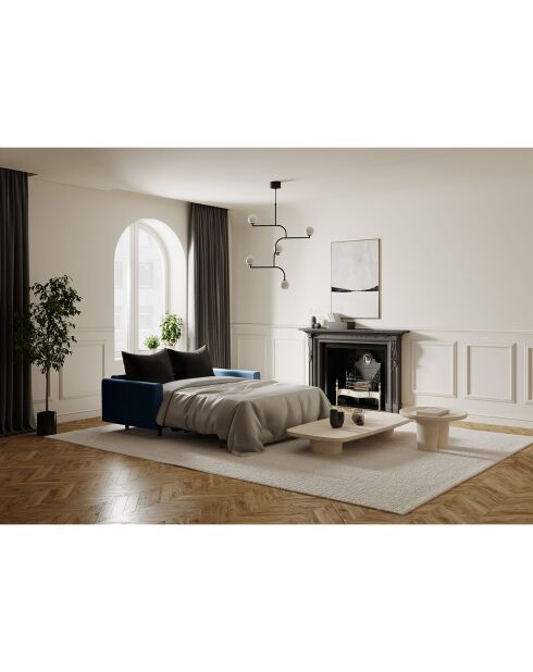 Lana ausziehbares Sofa aus blaugrauem Webstoff - 202x100x90 cm