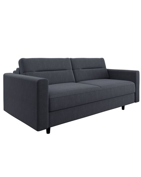 Sofá convertible Lana de tela tejida gris grafito - 202x100x90 cm
