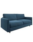 Canapé convertible Isaka tissu tramé bleu canard - 202x100x90 cm