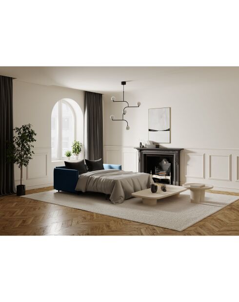 Isaka Schlafsofa aus gewebtem Stoff in Entenblau — 202 x 100 x 90 cm