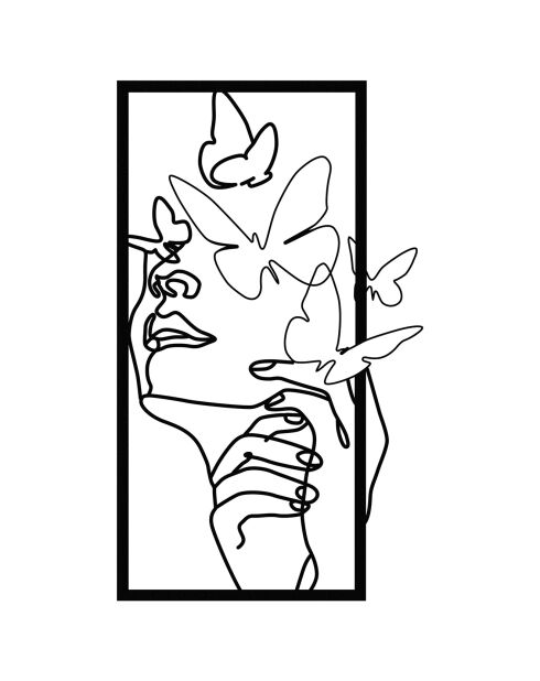 Wanddekoration aus schwarzem Metall - 35,5 x 60 cm