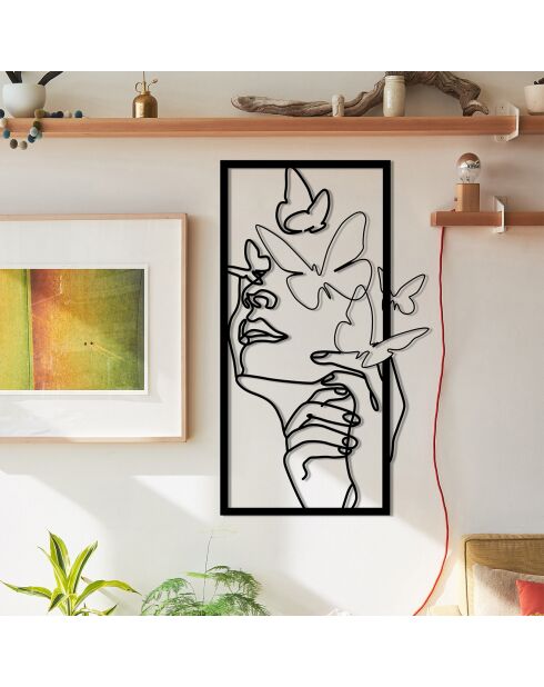 Wanddekoration aus schwarzem Metall - 35,5 x 60 cm