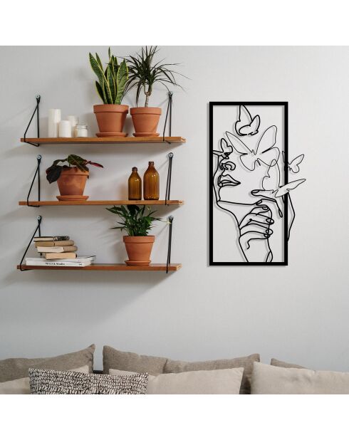 Wanddekoration aus schwarzem Metall - 35,5 x 60 cm