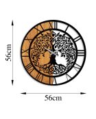 Horloge murale en bois noyer/noir - D.56 cm