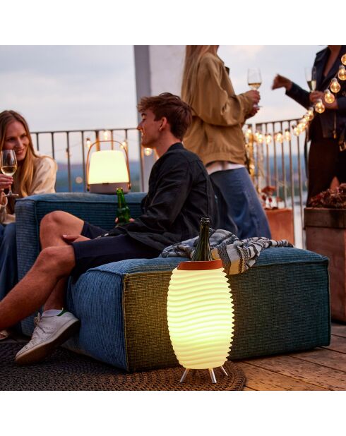 Lampe Enceinte Bluetooth sans fil Synergy 35 blanche - 24x24x41.2 cm