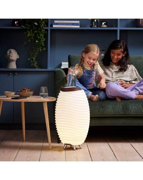 Lampe Enceinte Bluetooth sans fil Synergy 50 blanche - 31.7x31.7x56.3 cm