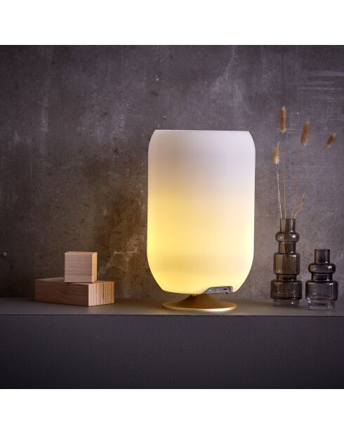 Lampe Enceinte Bluetooth sans fil Atmos par Jacob Jensen Design laiton - 21.5x21.5x35.3 cm