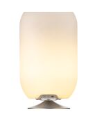 Lampe Enceinte Bluetooth sans fil Atmos par Jacob Jensen Design argenté brossé - 21.5x21.5x35.4 cm
