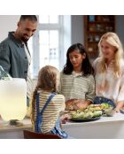 Lampe Enceinte Bluetooth sans fil Atmos par Jacob Jensen Design argenté brossé - 21.5x21.5x35.4 cm