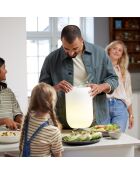 Lampe Enceinte Bluetooth sans fil Atmos par Jacob Jensen Design argenté brossé - 21.5x21.5x35.4 cm