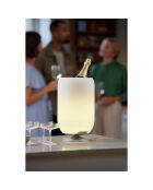 Lampe Enceinte Bluetooth sans fil Atmos par Jacob Jensen Design argenté brossé - 21.5x21.5x35.4 cm