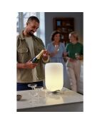 Lampe Enceinte Bluetooth sans fil Atmos par Jacob Jensen Design argenté brossé - 21.5x21.5x35.4 cm