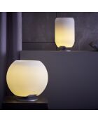 Lampe Enceinte Bluetooth sans fil Atmos par Jacob Jensen Design argenté brossé - 21.5x21.5x35.4 cm