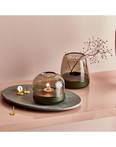 Bougeoir Glow 08  vert - D.9.4x8.1 cm