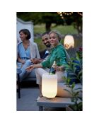 Lampe Enceinte Bluetooth sans fil Atmos par Jacob Jensen Design argenté brossé - 21.5x21.5x35.4 cm