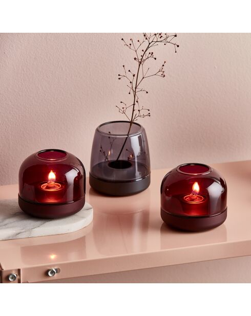 Portacandele viola Glow 08 - D.9,4x8,1 cm