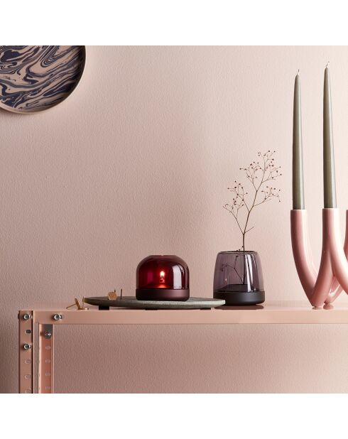 Portacandele viola Glow 08 - D.9,4x8,1 cm