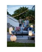 Lampe Enceinte Bluetooth sans fil Atmos par Jacob Jensen Design argenté brossé - 21.5x21.5x35.4 cm