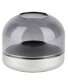 Bougeoir Glow 08  blanc argenté - D.9.4x8.1 cm