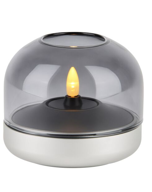 Bougeoir Glow 08  blanc argenté - D.9.4x8.1 cm