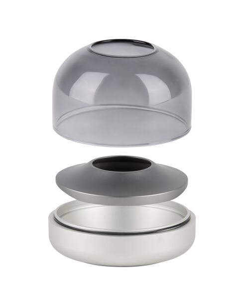 Bougeoir Glow 08  blanc argenté - D.9.4x8.1 cm
